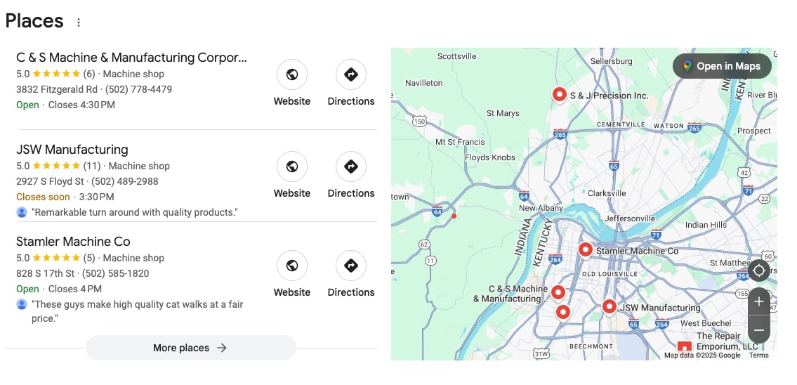 Example of local pack