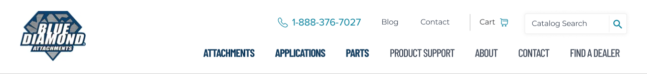 Blue diamond website navigation