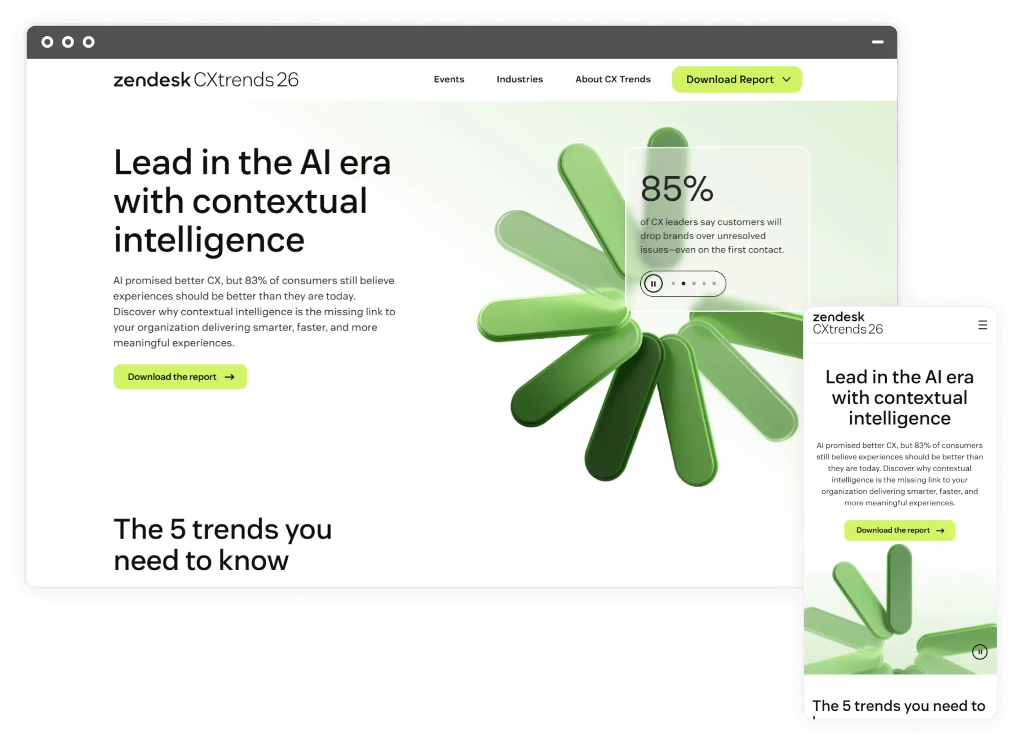Desktop and mobile device views of the cxtrends site