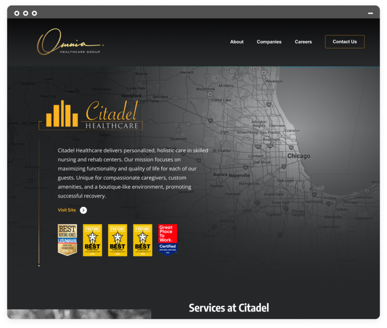 Omnia website screenshot slide 4