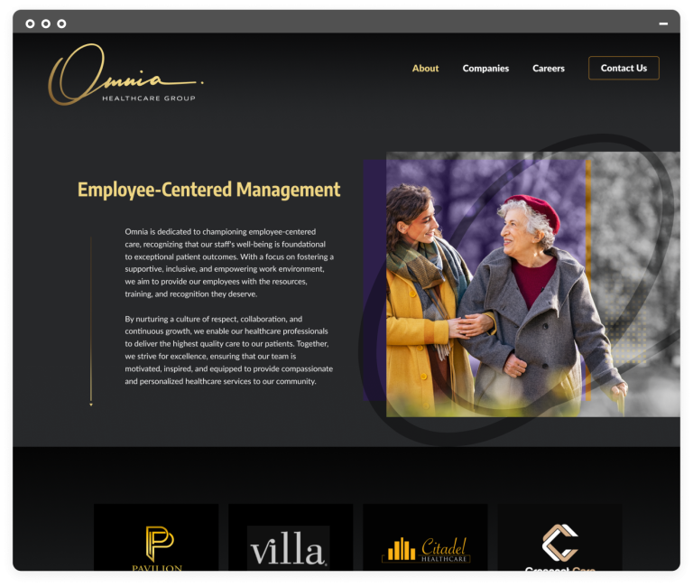 Omnia website screenshot slide 5