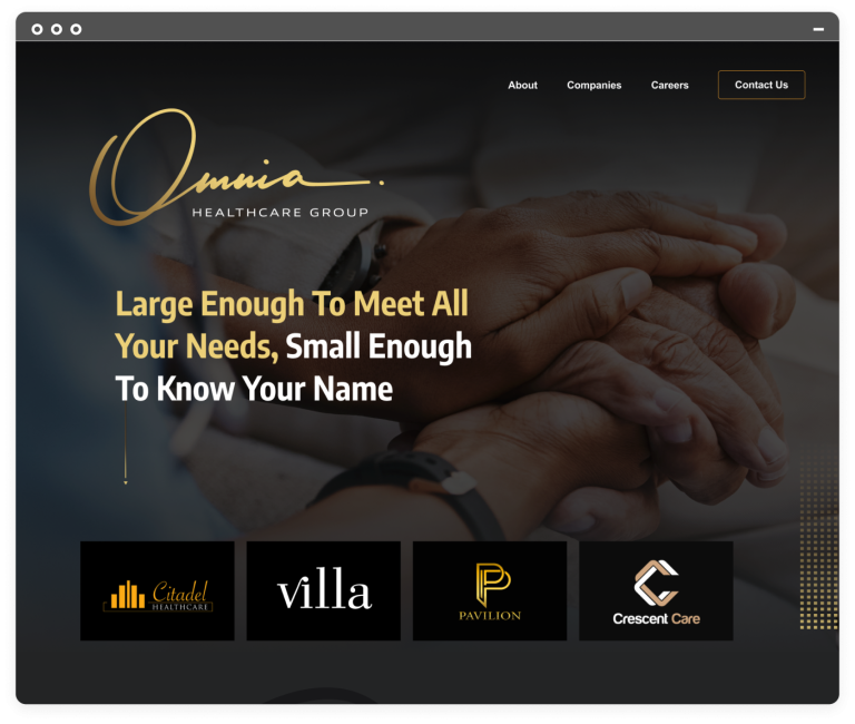 Omnia website screenshot slide
