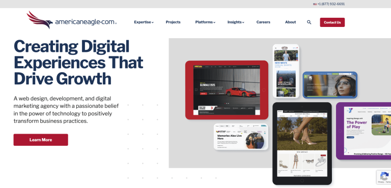 Screen capture americaneagle.com home page