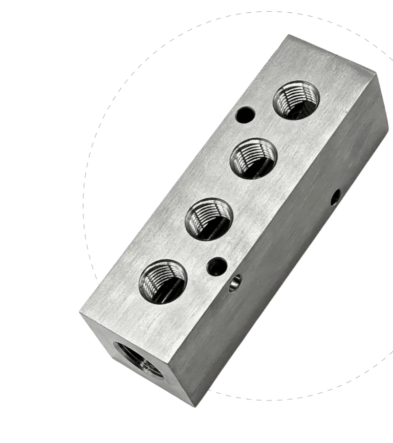 A metal part machined by arrow