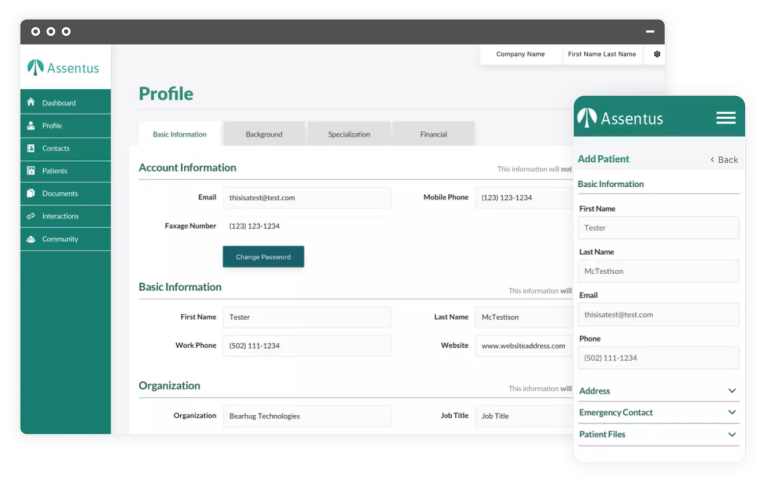 Assentus Web App Screenshot