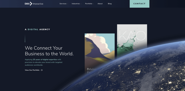 Screen capture of dbs interactive website home page
