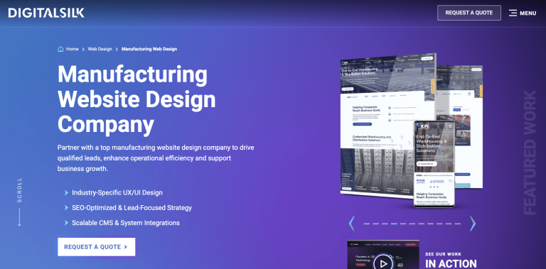 Screen capture digital silk agency home page