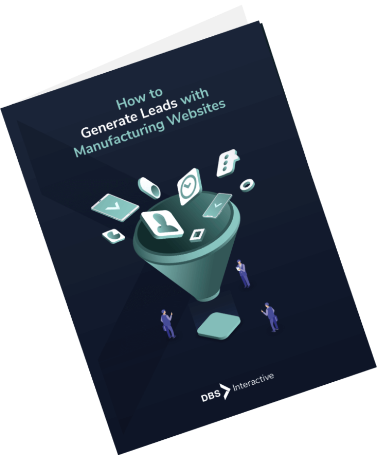 Cover illustration for DBS eBook: "How to Generate Leads with Manufacturing Website"