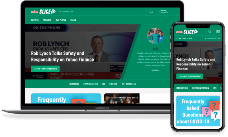 Papa Johns Slice Intranet