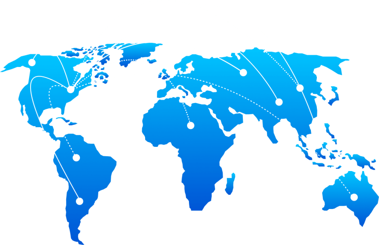 map of the world with pinpoints
