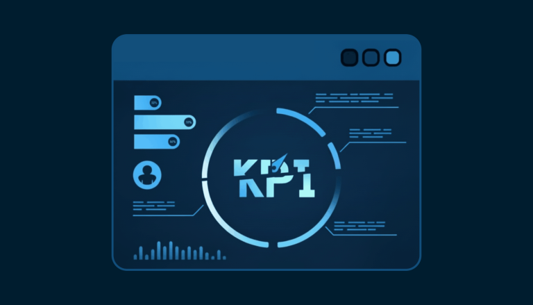 Analytics dashboard with misaligned letters k p i