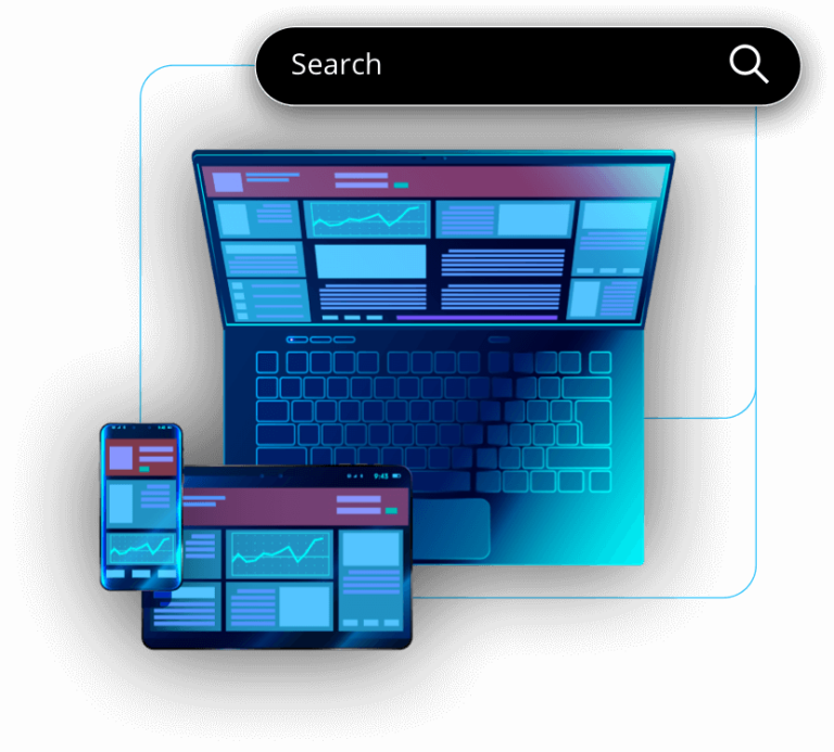 a search bar and coding that is aimed at improving organic traffic