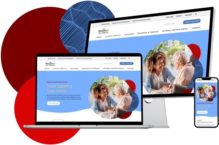 Regency's website on desktop and mobile