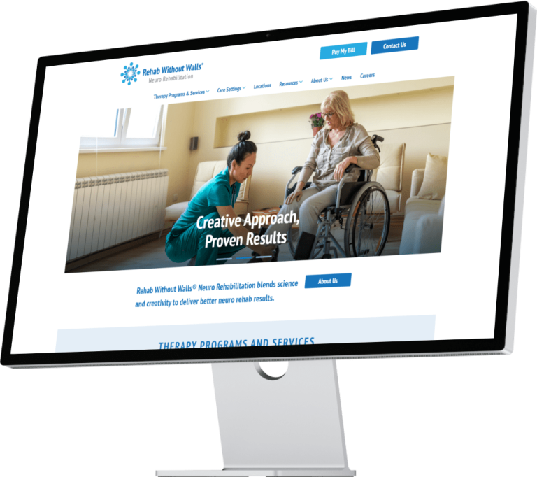 Rehab Without Walls' website on desktop