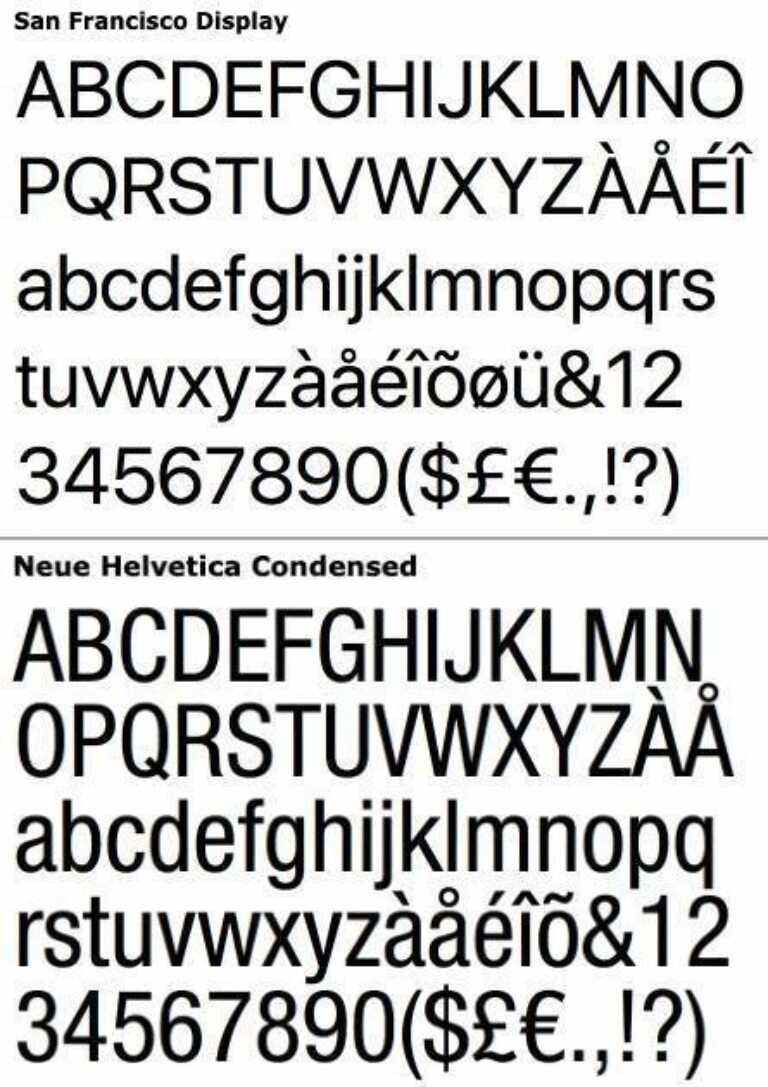 Apple uses fonts like san francisco and helvetica neue for accessibility and readability