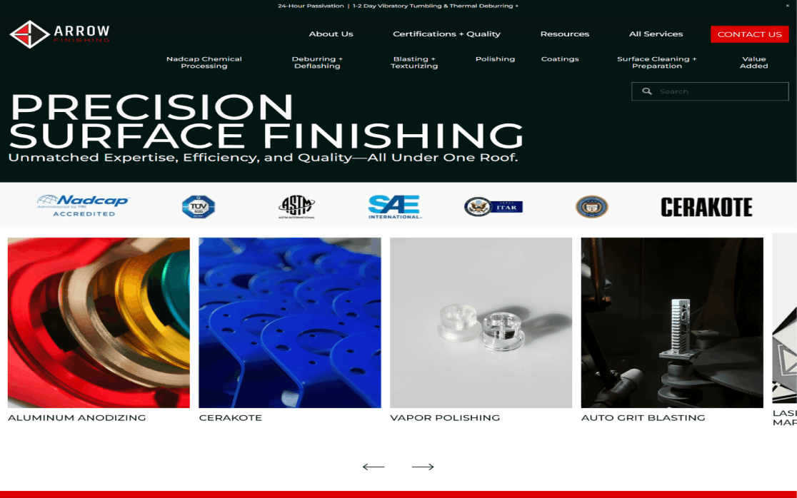 arrow-finishing-home-screen-capture-precision-surface-finishing