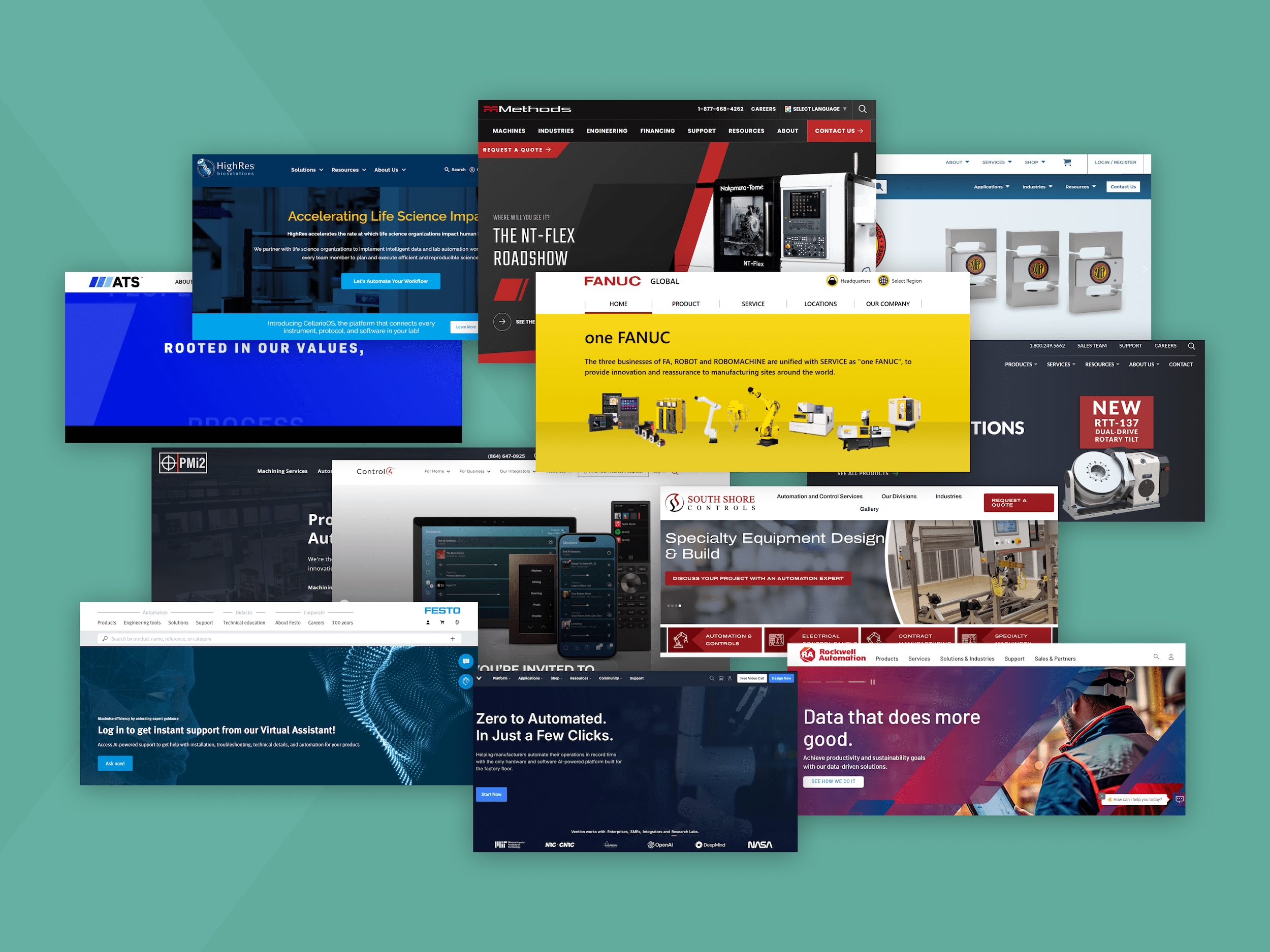 Examples of great automation company websites