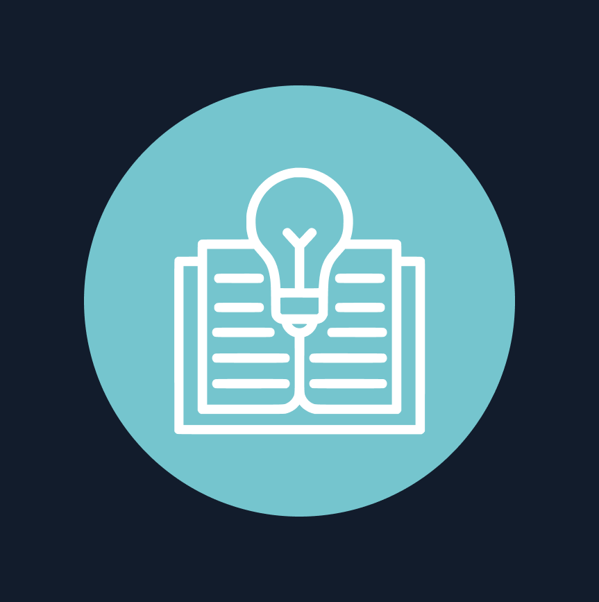 a book and lightbulb conveying expertise