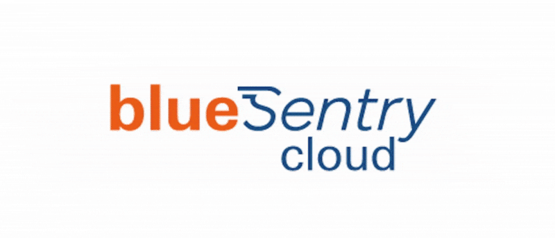 animation showing the transition from blue sentry cloud to bsc analytics logo