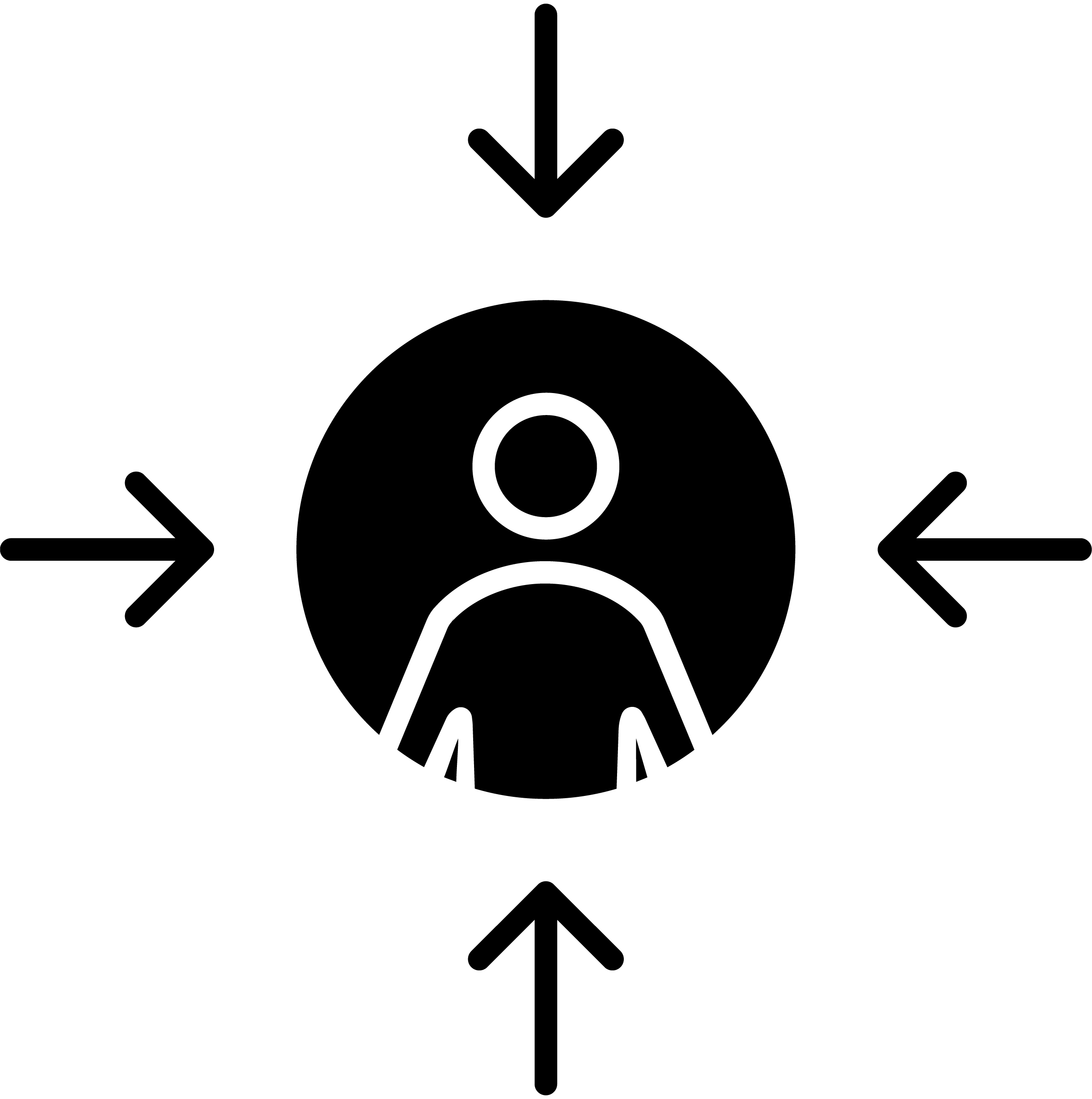 Illustration of a user being focused on from all sides