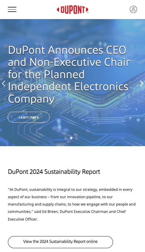 One of three rotating images of the dupont mobile hero images