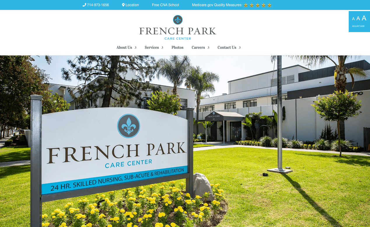 French park skilled nursing webite design 58 min