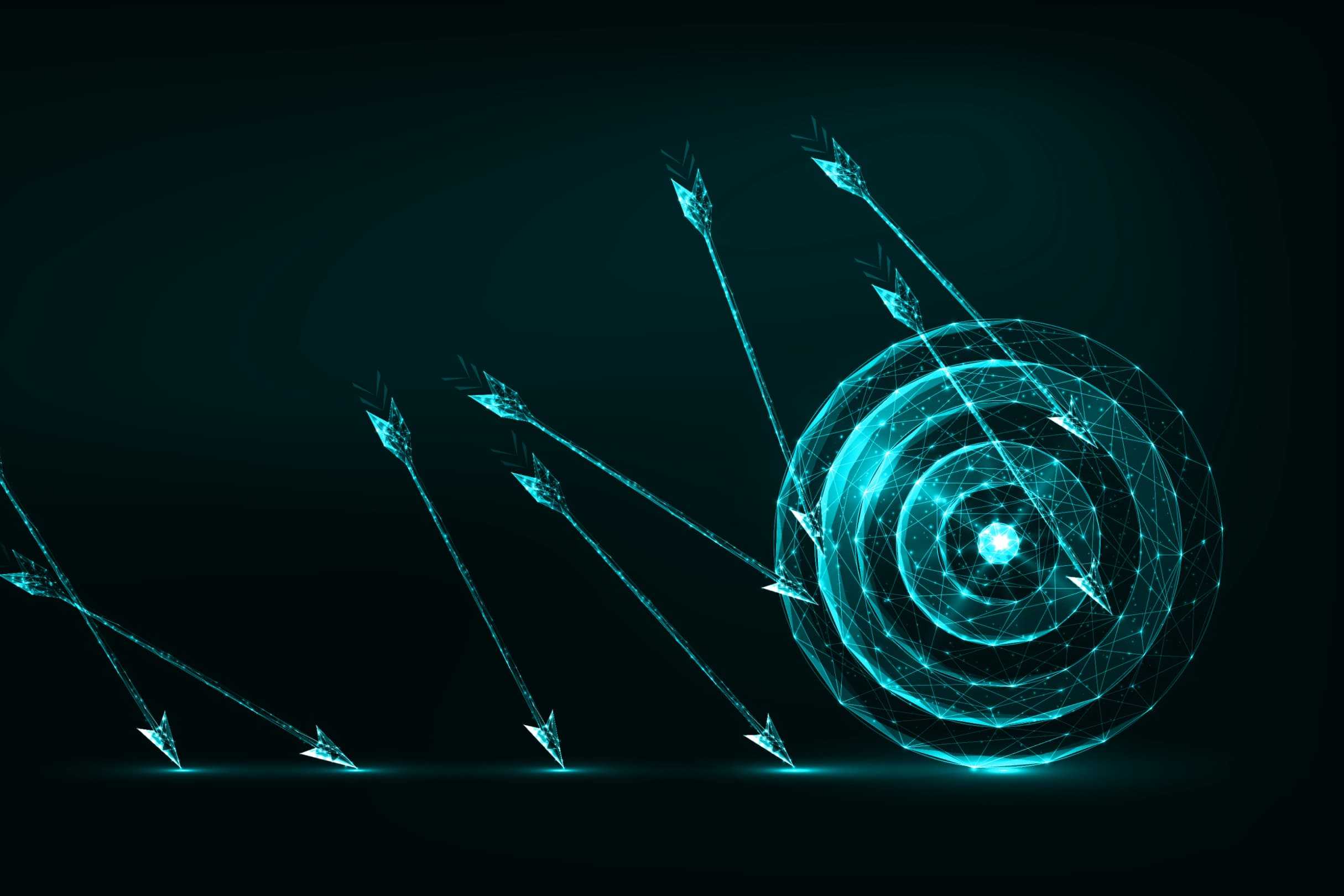 digital target with arrows missing the center representing missed opportunities