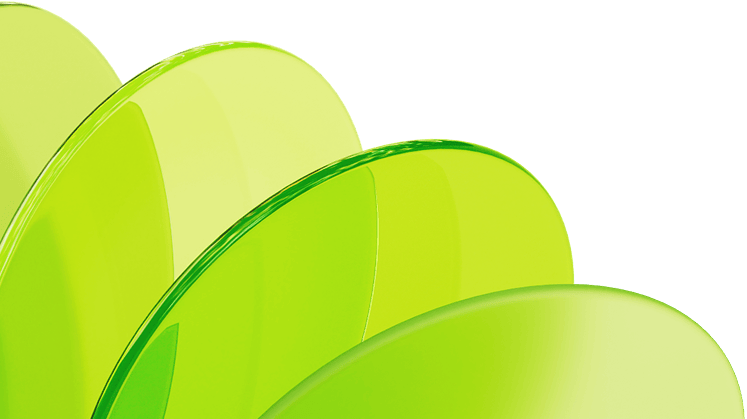 Green glass bottom right corner