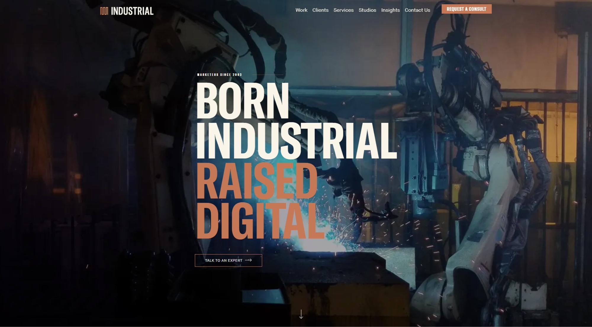 industrial strength marketing agency website screen capture