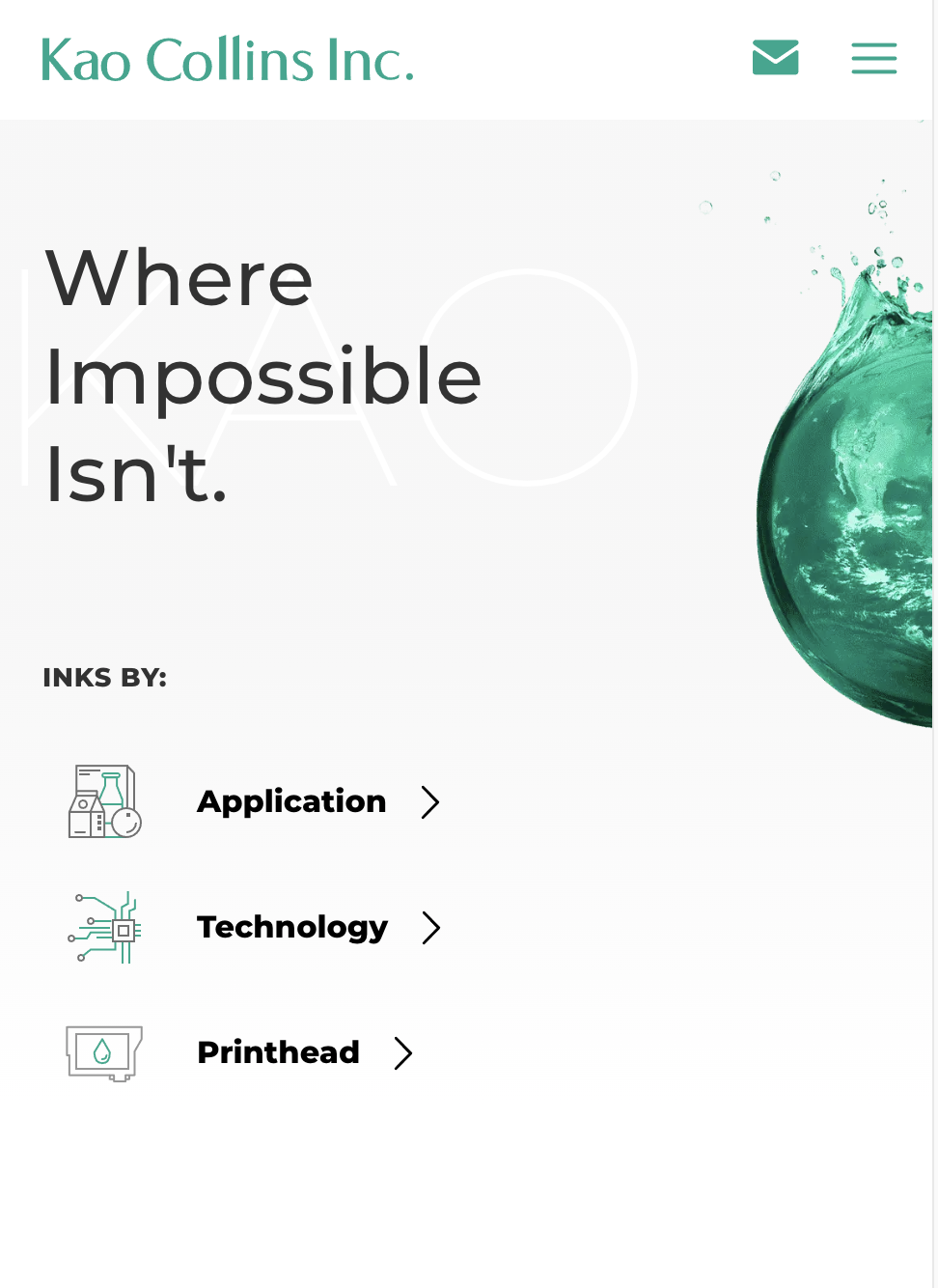 View of kao collins mobile page hero on mobile devices