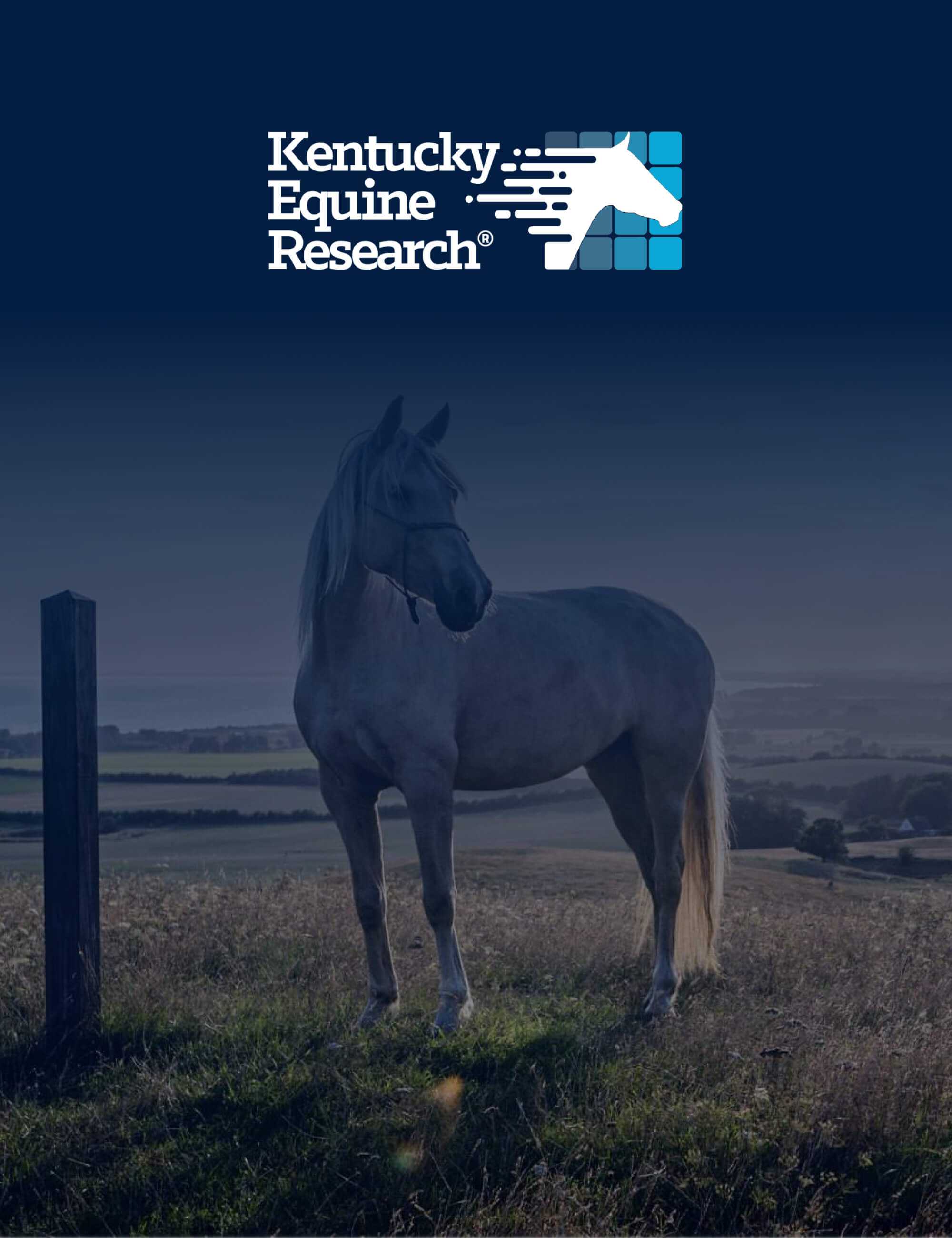 kentucky equine research ker logo and horse in field