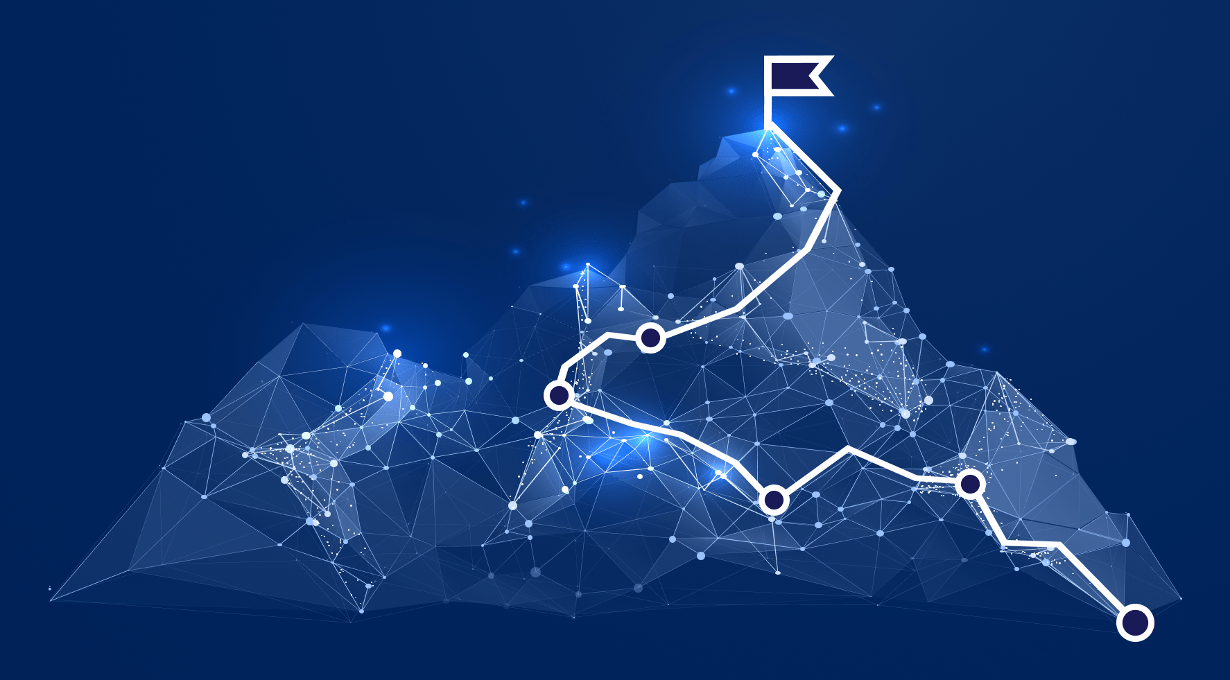 Digital mountain illustrating challenges