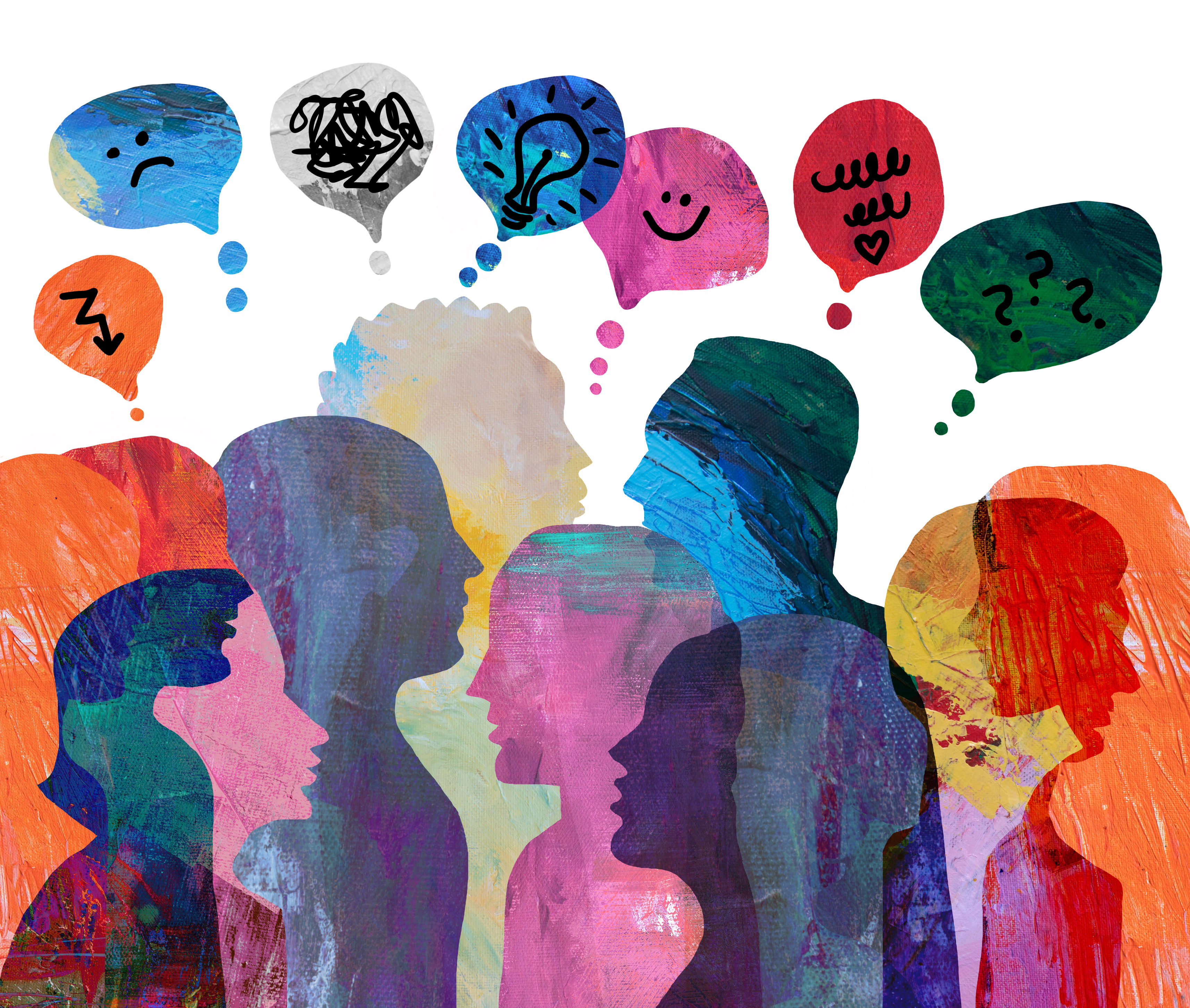 People conversing representing writing for ai platforms