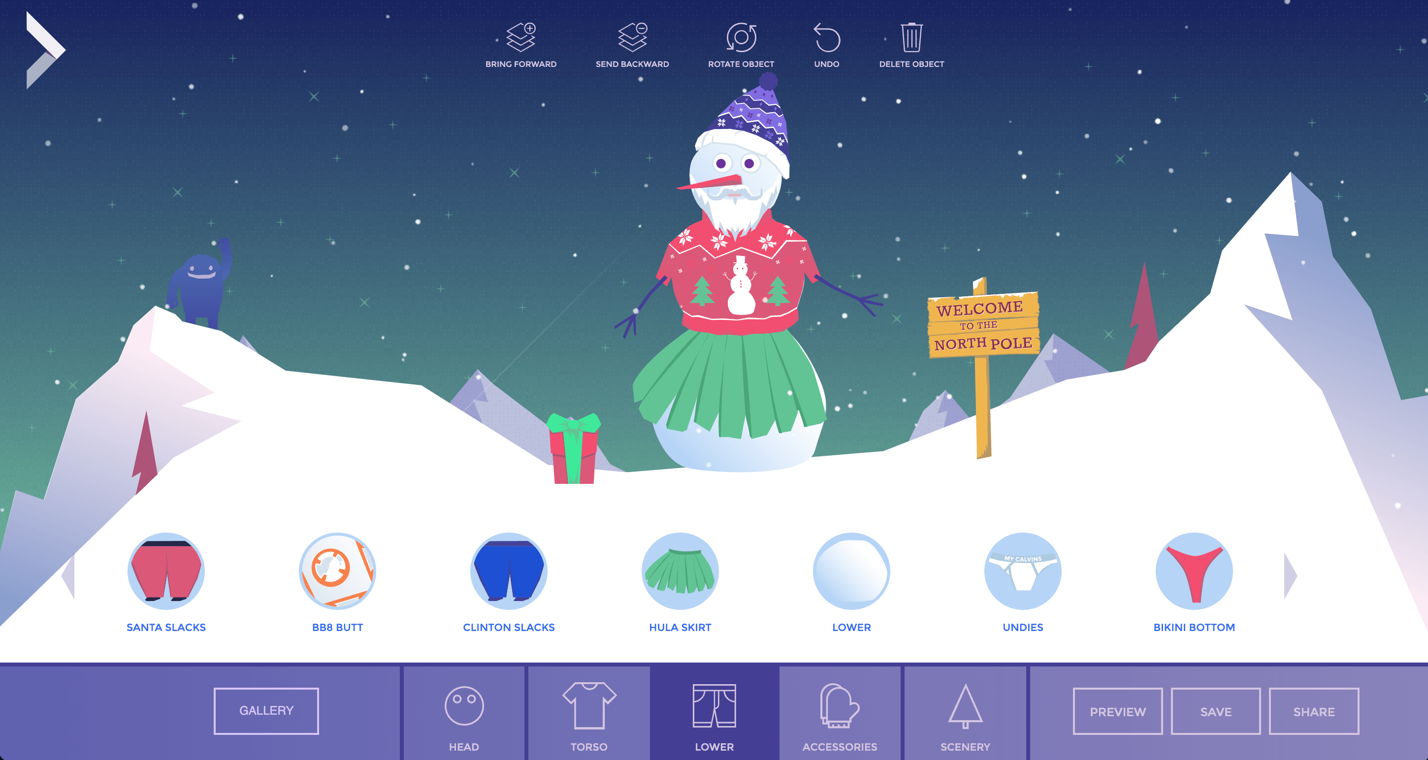 Snowman builder microsite dbs interactive
