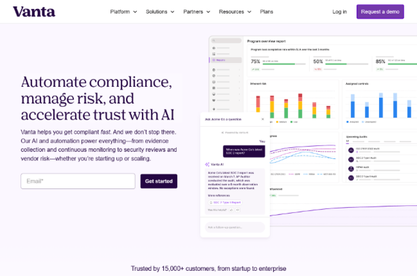 Vanta provides an interactive checklist that adapts to a visitor’s regulatory requirements.
