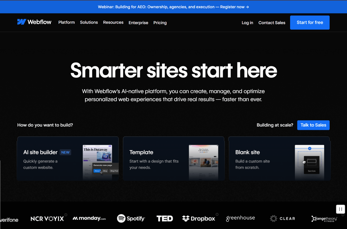 Webflow allows visitors to preview their own website inside a read-only editor.