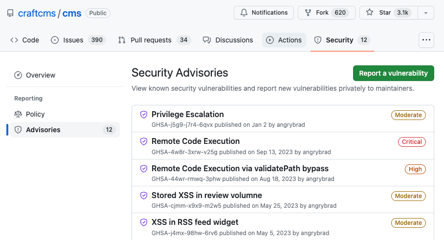 github-security-vulnerability-for-craft-cms