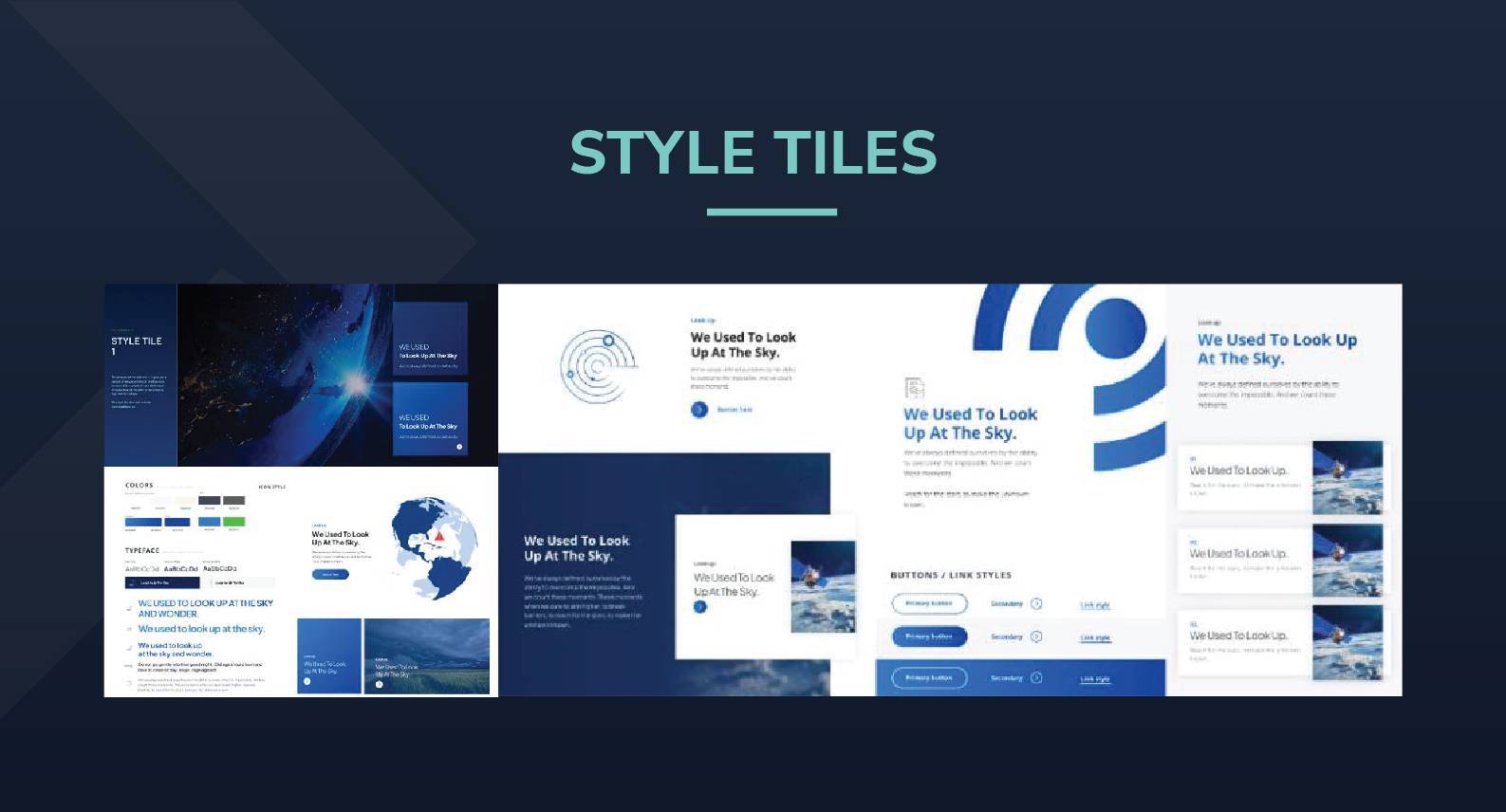 Example of a website design style tile for consistent branding