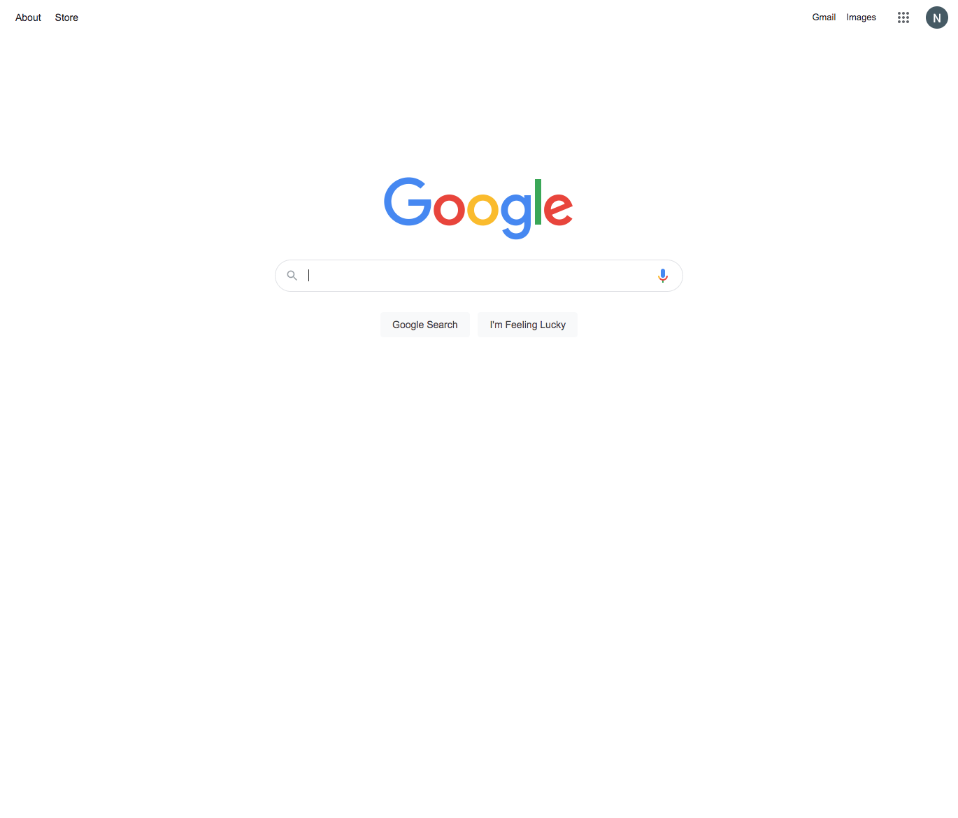 the homepage of google in 2022