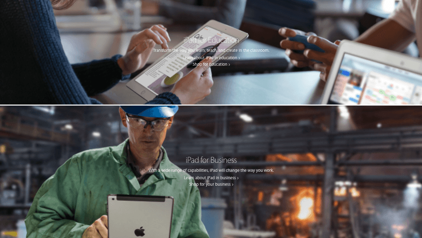 Example of high quality images and photography on Apple's website Example of high quality images and photography on Apple's website