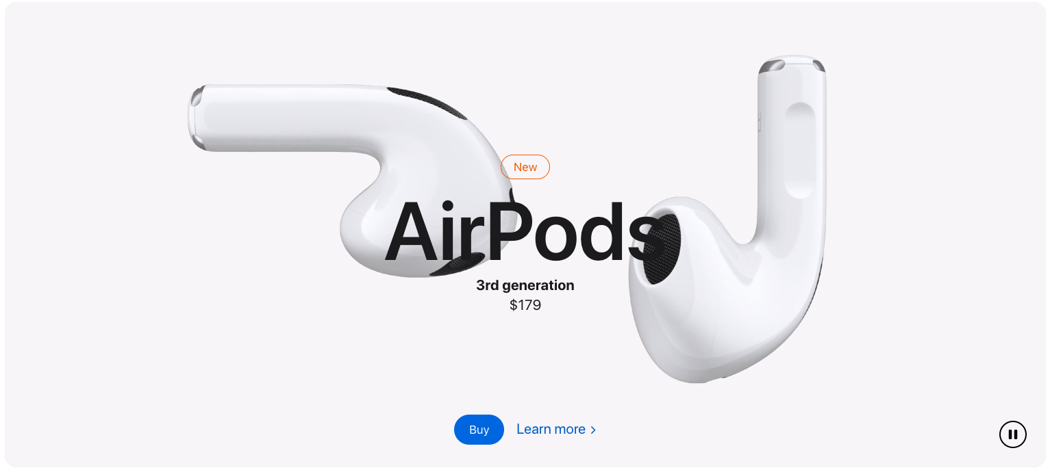 the airpods 3rd gen landing page hero image