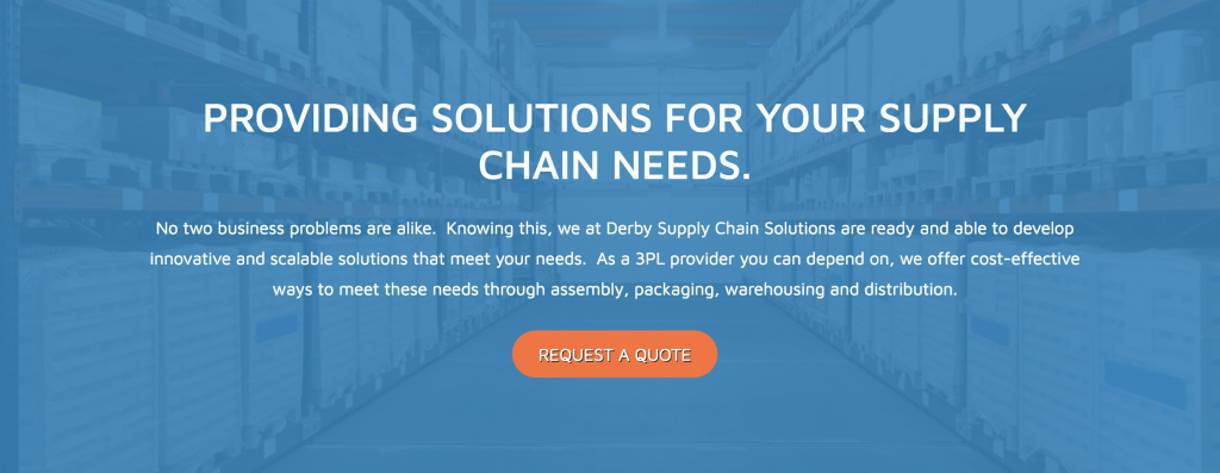Derby Supply Chain Solutions request quote call-to-action