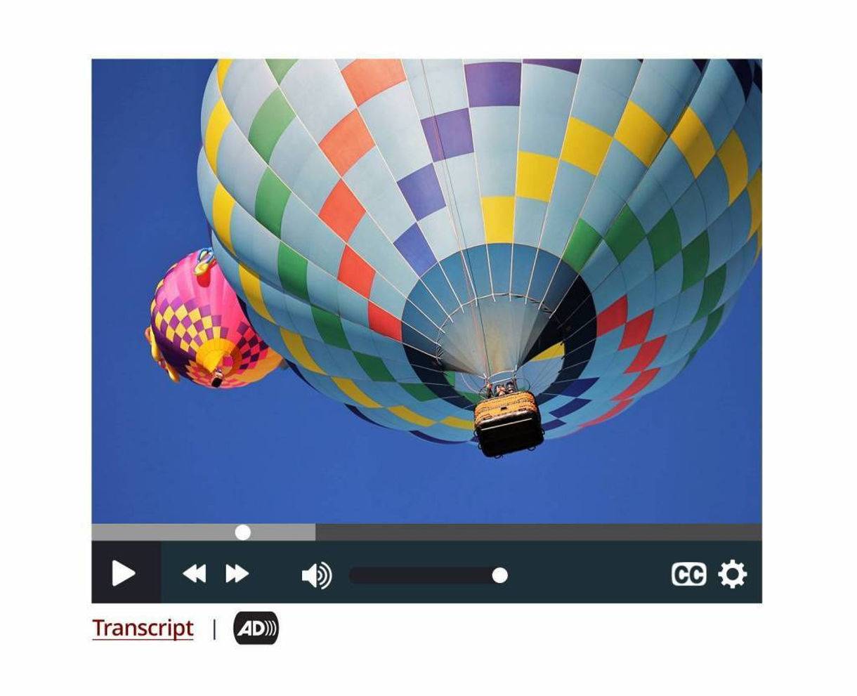 example of ada compliant accessible video controls for alternative format content