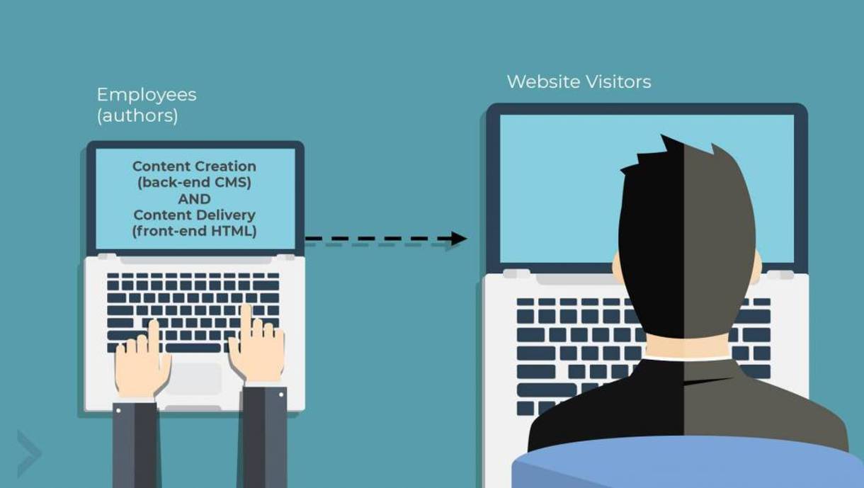 illustration of traditional content management system