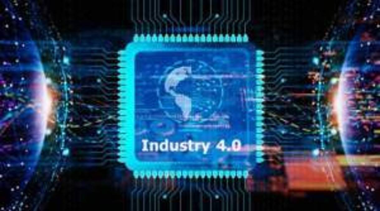 computer chip with industry 4.0 written on it