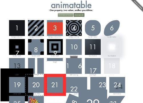 Screenshot of animatable for CSS transitions