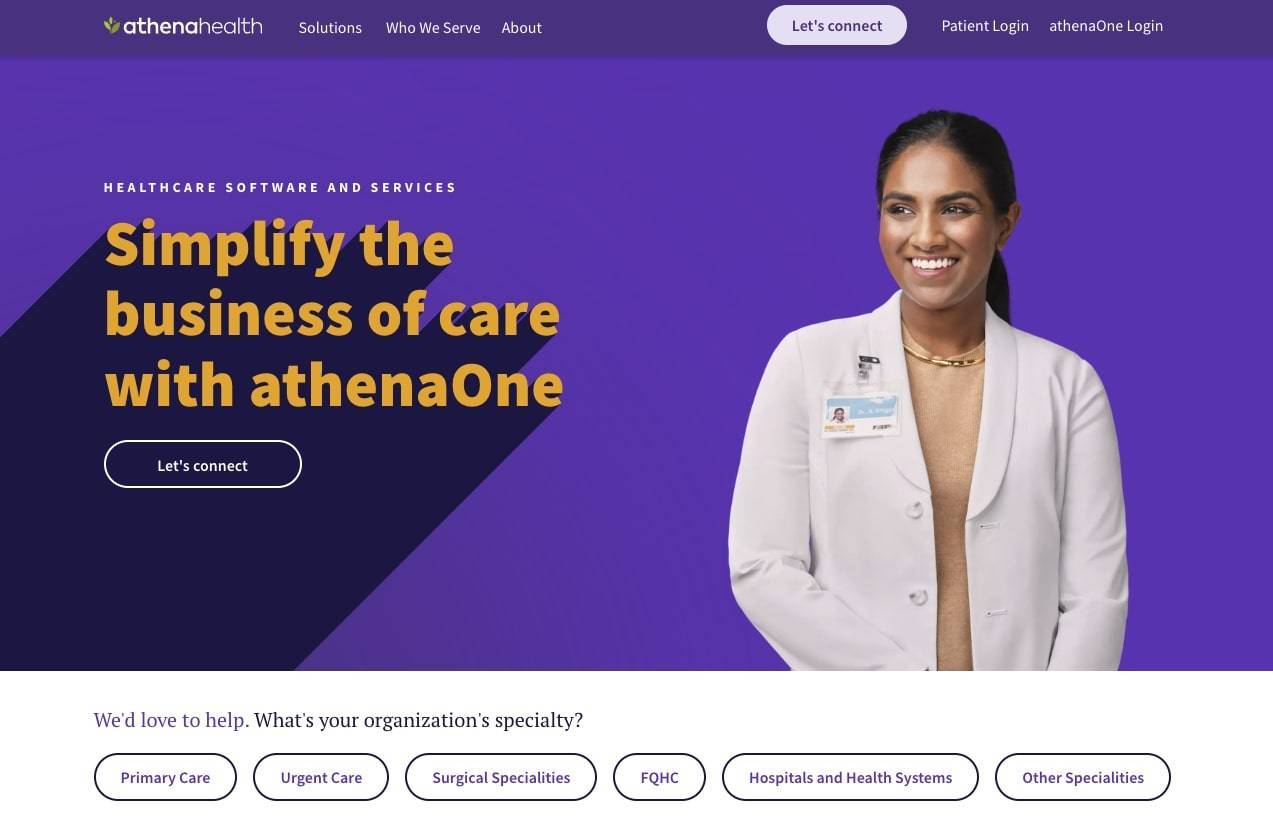 athenahealth simple messaging supports simple navigation and design