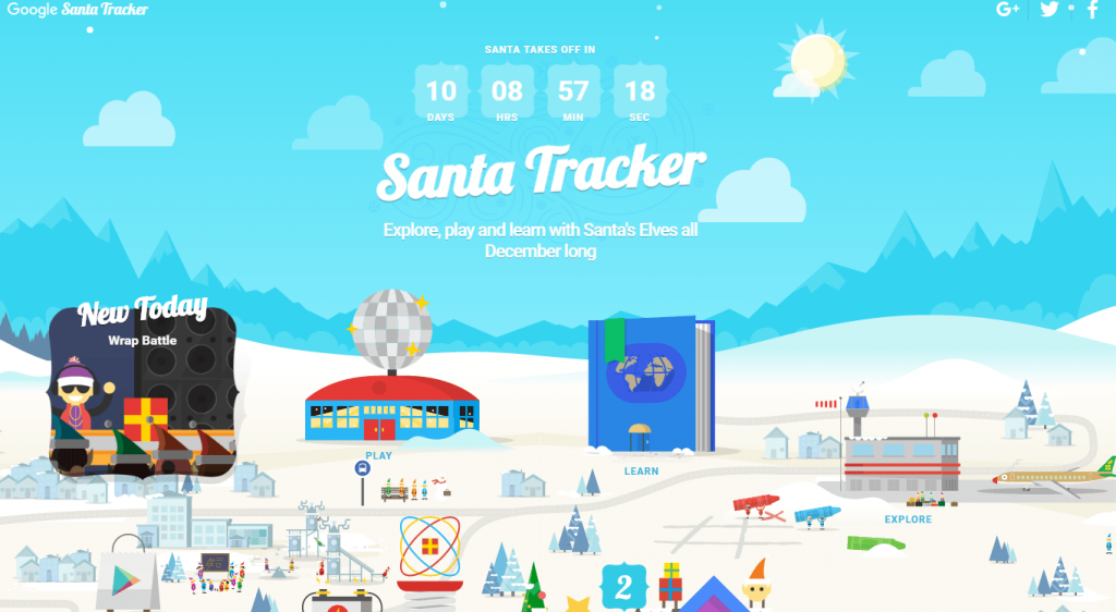 Graphic of Google's Santa Tracker.