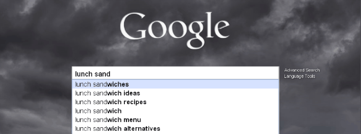 Screenshot of Google Suggest