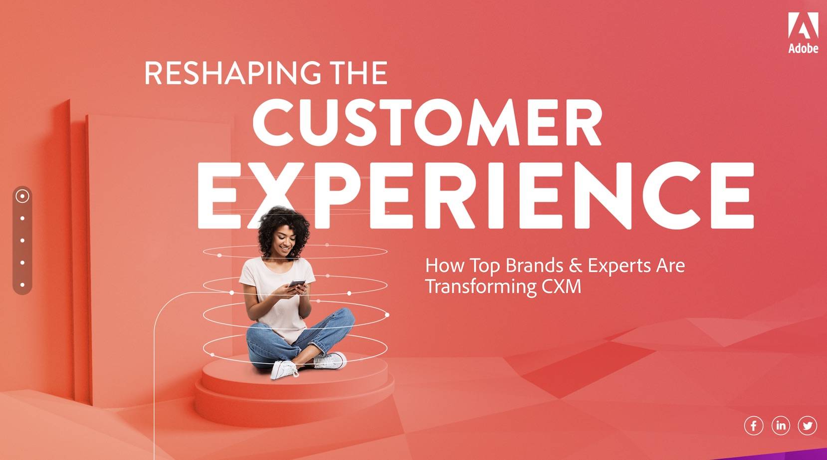 the Adobe CXM website homepage design for B2B audiences that effectively leads visitors through by telling a story